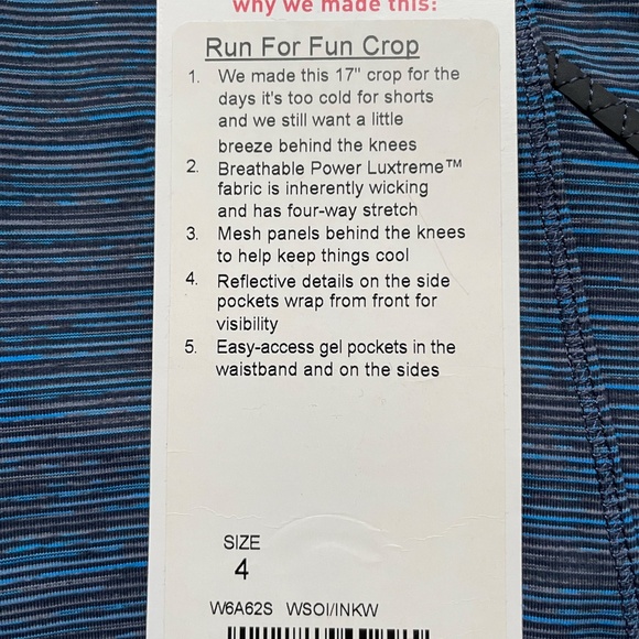 Lululemon Run For Fun Crop Inkwell 4 - Picture 4 of 7